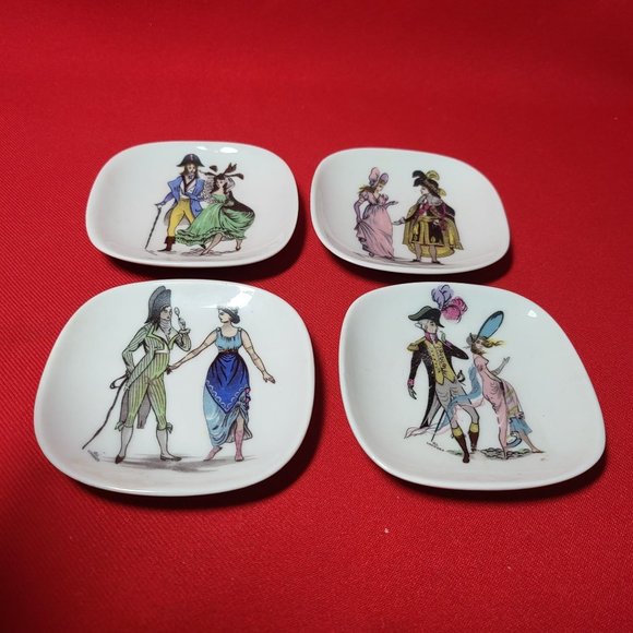 VTG Porcelaine Limoges Made in France Mini Plate 3" Set of 4 - Picture 12 of 13